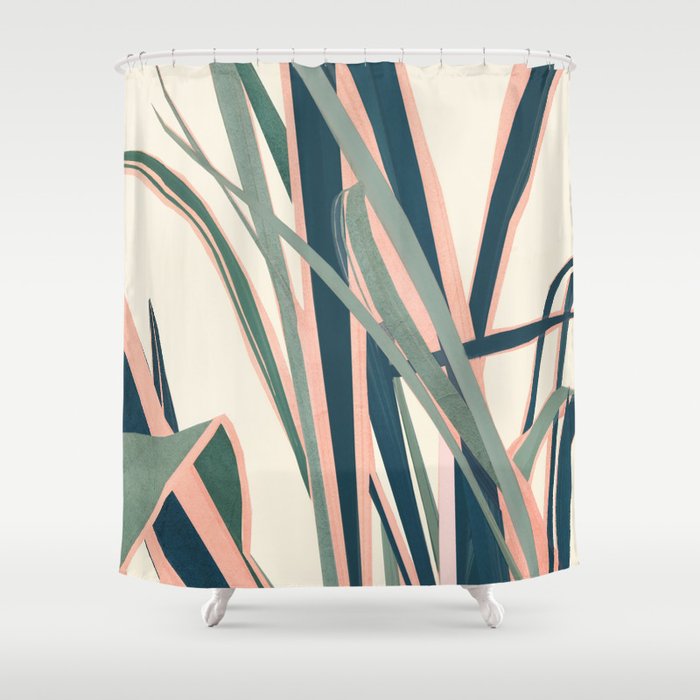 Colorful Plant Shower Curtain Gallery Image 1