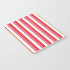 Retro Pink and Red Vertical Stripes Notebook Gallery Image 2