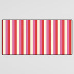 Retro Pink and Red Vertical Stripes Desk Mat Gallery Image 3