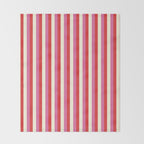 Retro Pink and Red Vertical Stripes Throw Blanket Gallery Image 2
