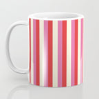 Retro Pink and Red Vertical Stripes Coffee Mug Gallery Image 3