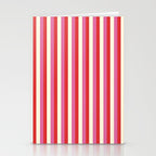 Retro Pink and Red Vertical Stripes Stationery Card Gallery Image 2