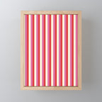 Retro Pink and Red Vertical Stripes Mini Art Print Gallery Image 1