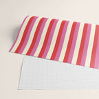 Retro Pink and Red Vertical Stripes Wrapping Paper Gallery Image 2