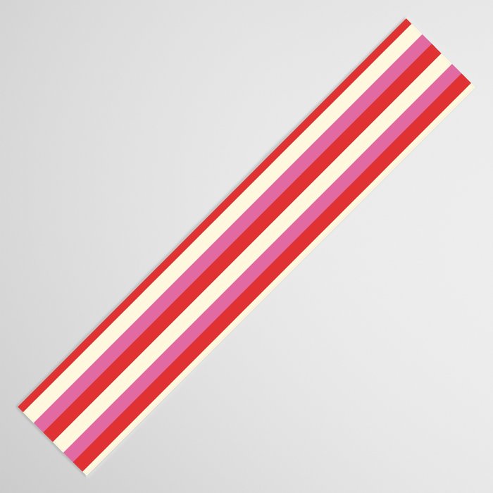 Retro Pink and Red Vertical Stripes Table Runner Gallery Image 3