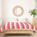 Retro Pink and Red Vertical Stripes Duvet Cover Gallery Image 3