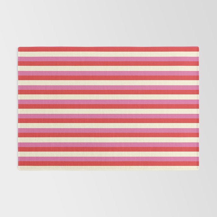 Retro Pink and Red Vertical Stripes Rug Gallery Image 2