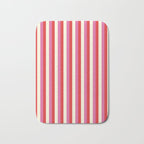 Retro Pink and Red Vertical Stripes Bath Mat Gallery Image 1