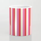 Retro Pink and Red Vertical Stripes Coffee Mug Gallery Image 4
