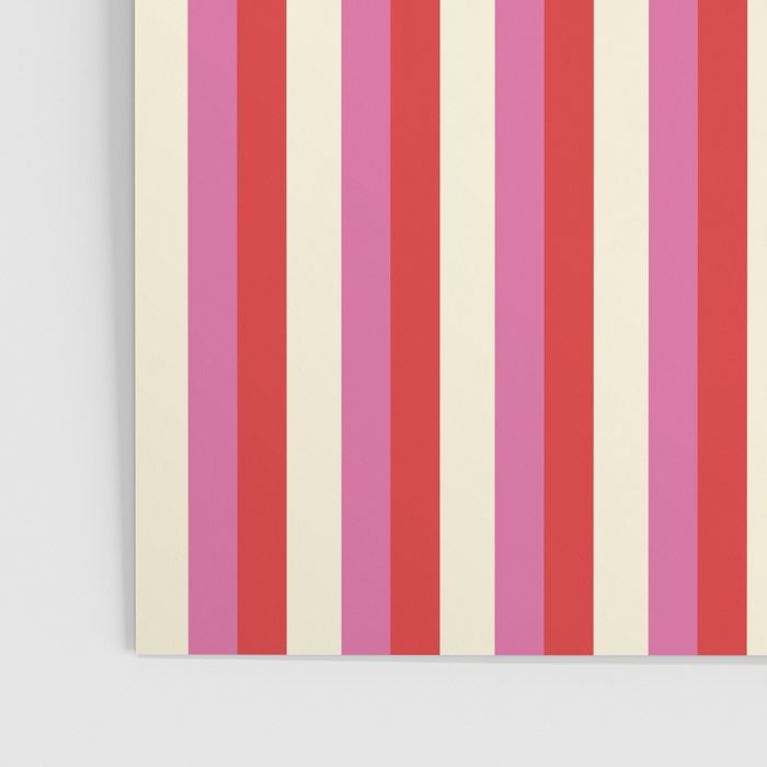 Retro Pink and Red Vertical Stripes Poster Gallery Image 3