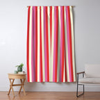 Retro Pink and Red Vertical Stripes Window Curtain Gallery Image 5