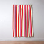 Retro Pink and Red Vertical Stripes Window Curtain Gallery Image 3