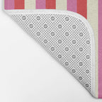 Retro Pink and Red Vertical Stripes Bath Mat Gallery Image 2