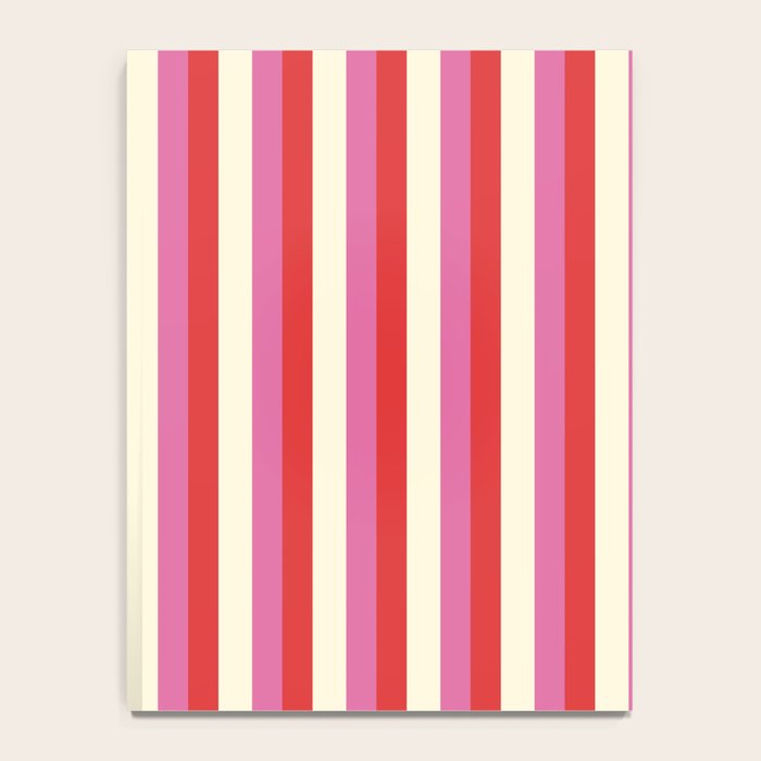 Retro Pink and Red Vertical Stripes Notebook Gallery Image 4