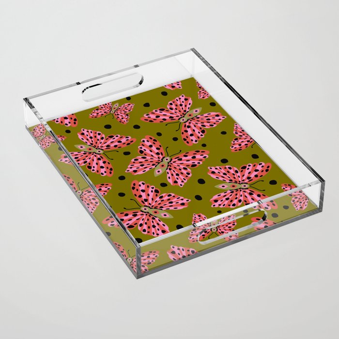 Vintage Butterfly Acrylic Tray Gallery Image 1