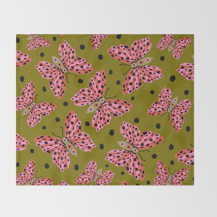 Vintage Butterfly Throw Blanket Gallery Image 2
