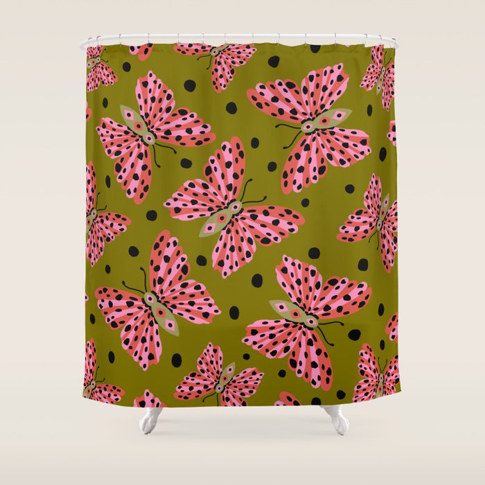 Vintage Butterfly Shower Curtain Gallery Image 1