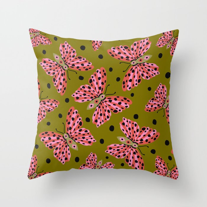 Vintage Butterfly Throw Pillow Gallery Image 1