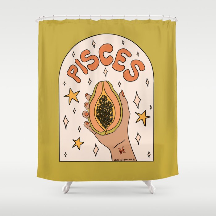 Pisces Papaya Shower Curtain Gallery Image 1