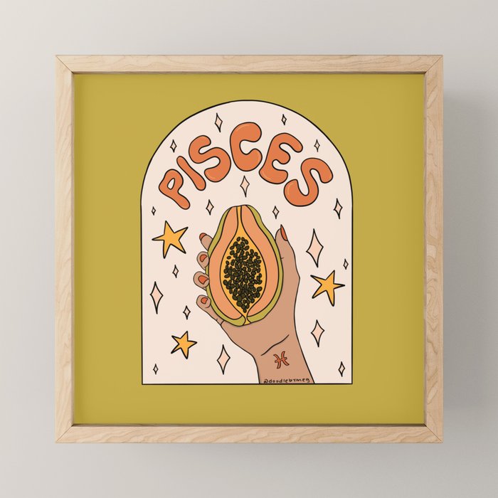Pisces Papaya Mini Art Print Gallery Image 1