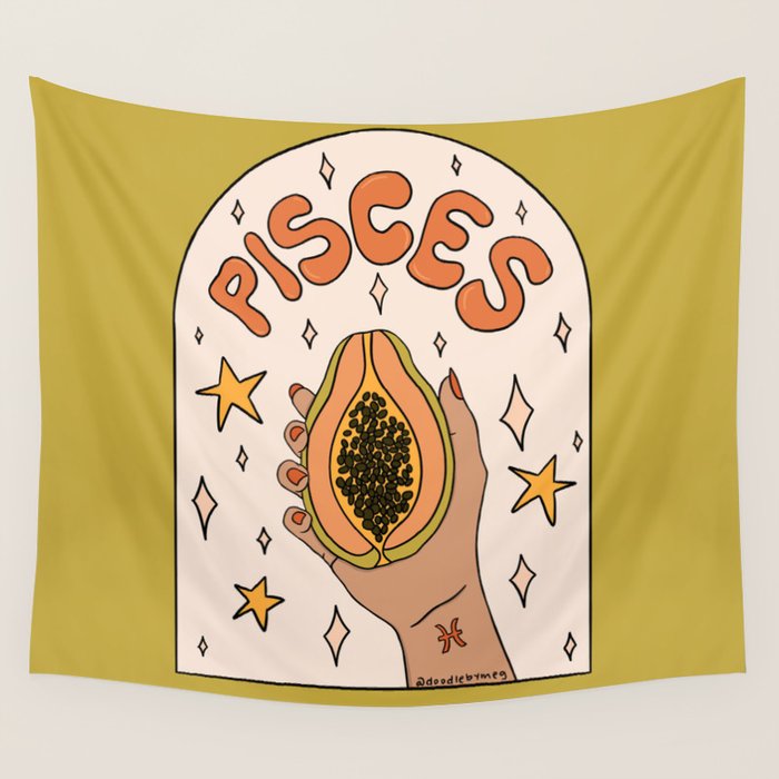 Pisces Papaya Wall Tapestry Gallery Image 4