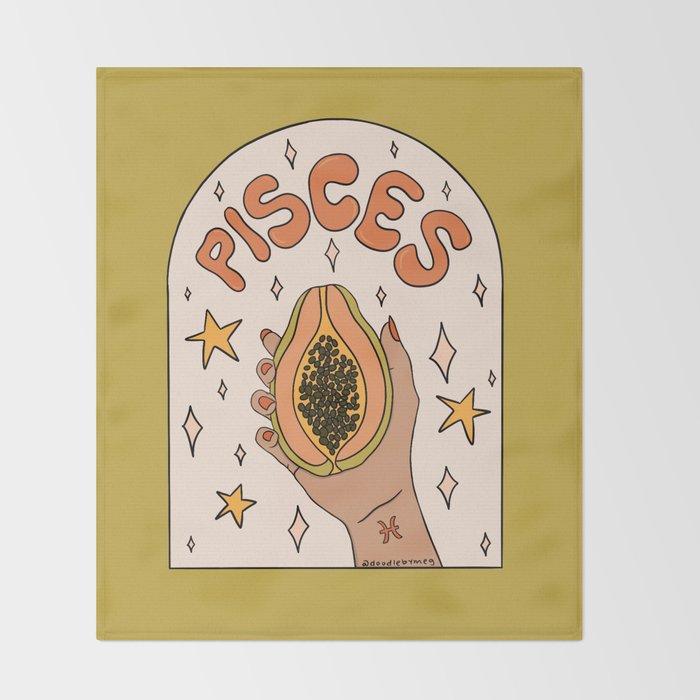 Pisces Papaya Throw Blanket Gallery Image 2