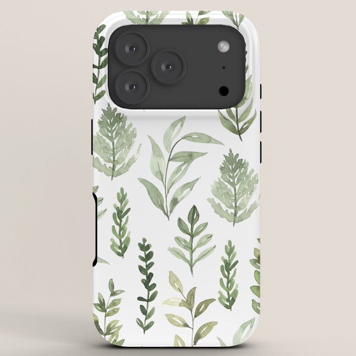 Watercolor leaves iPhone Case Gallery Image 7