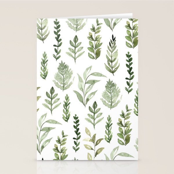 Watercolor leaves Stationery Card Gallery Image 1