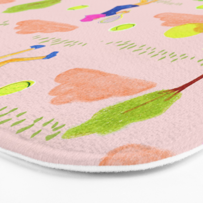 Let's Play Tennis in Peachy Pink Bath Mat Gallery Image 3