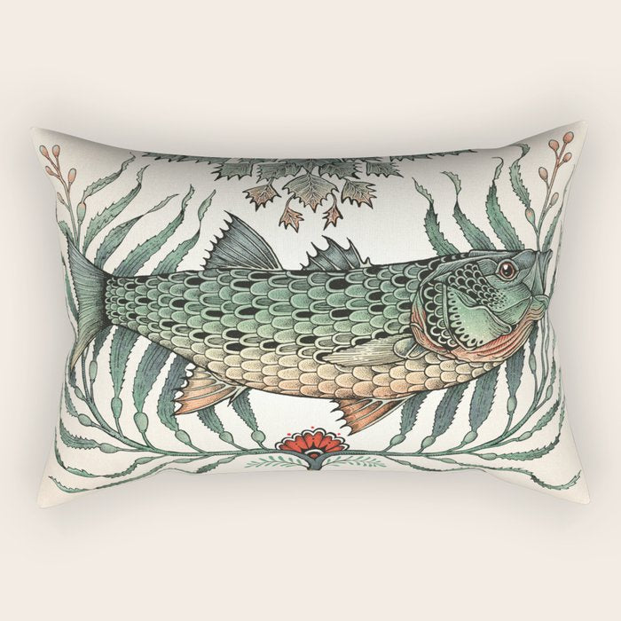 Striper in the Weeds Rectangular Pillow Gallery Image 2