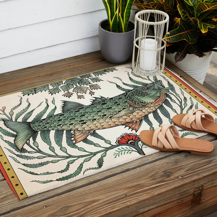 Striper in the Weeds Outdoor Rug Gallery Image 2