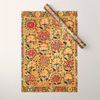 Shakhrisyabz Suzani  Antique Uzbekistan Embroidery Print Wrapping Paper Gallery Image 1