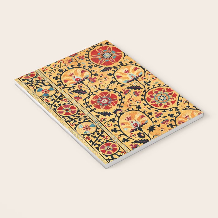 Shakhrisyabz Suzani  Antique Uzbekistan Embroidery Print Notebook Gallery Image 3