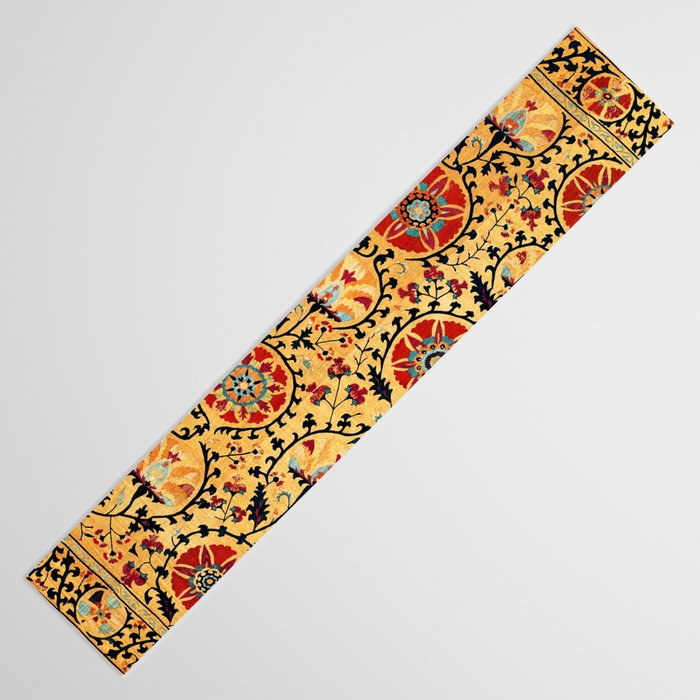 Shakhrisyabz Suzani  Antique Uzbekistan Embroidery Print Table Runner Gallery Image 3