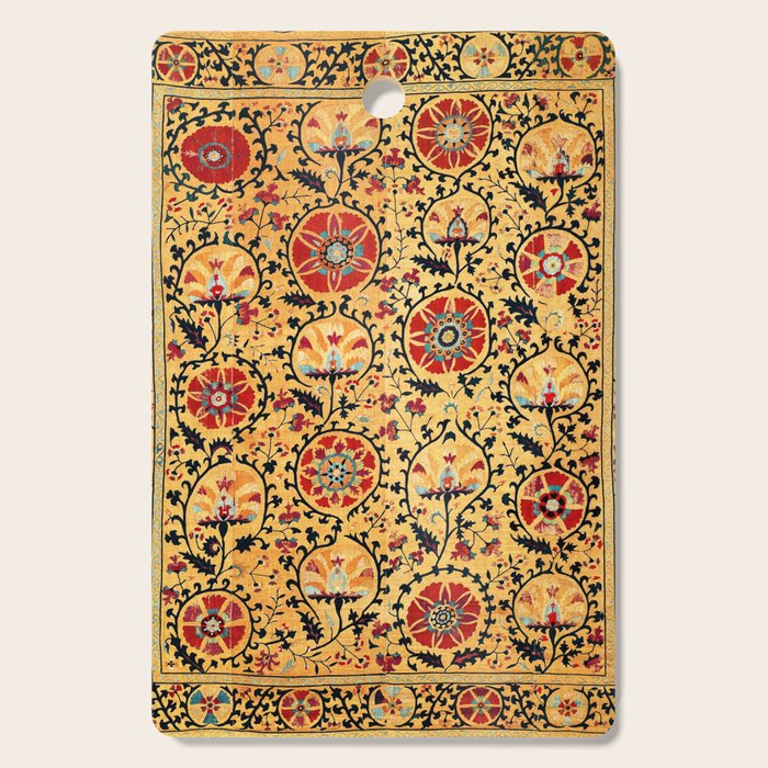 Shakhrisyabz Suzani  Antique Uzbekistan Embroidery Print Cutting Board Gallery Image 1