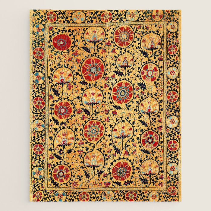 Shakhrisyabz Suzani  Antique Uzbekistan Embroidery Print Jigsaw Puzzle Gallery Image 1