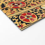 Shakhrisyabz Suzani  Antique Uzbekistan Embroidery Print Welcome Mat Gallery Image 2