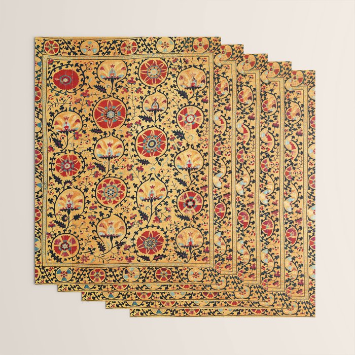 Shakhrisyabz Suzani  Antique Uzbekistan Embroidery Print Wrapping Paper Gallery Image 3