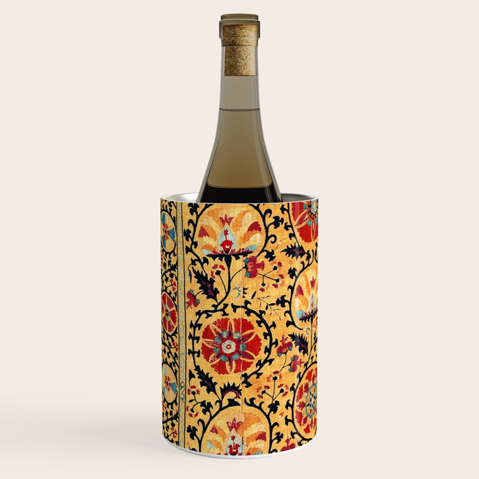 Shakhrisyabz Suzani  Antique Uzbekistan Embroidery Print Wine Chiller Gallery Image 2