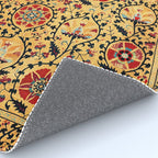 Shakhrisyabz Suzani  Antique Uzbekistan Embroidery Print Rug Gallery Image 4