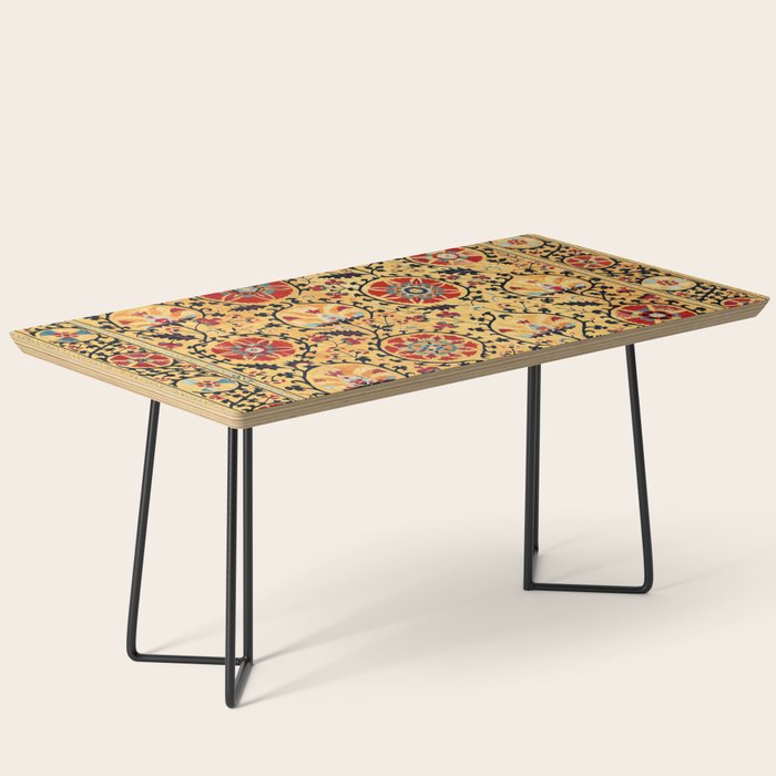 Shakhrisyabz Suzani  Antique Uzbekistan Embroidery Print Coffee Table Gallery Image 1