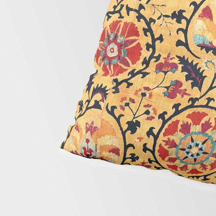 Shakhrisyabz Suzani  Antique Uzbekistan Embroidery Print Pillow Sham Gallery Image 4