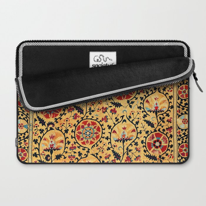 Shakhrisyabz Suzani  Antique Uzbekistan Embroidery Print Laptop Sleeve Gallery Image 2