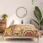 Shakhrisyabz Suzani  Antique Uzbekistan Embroidery Print Comforter Gallery Image 3