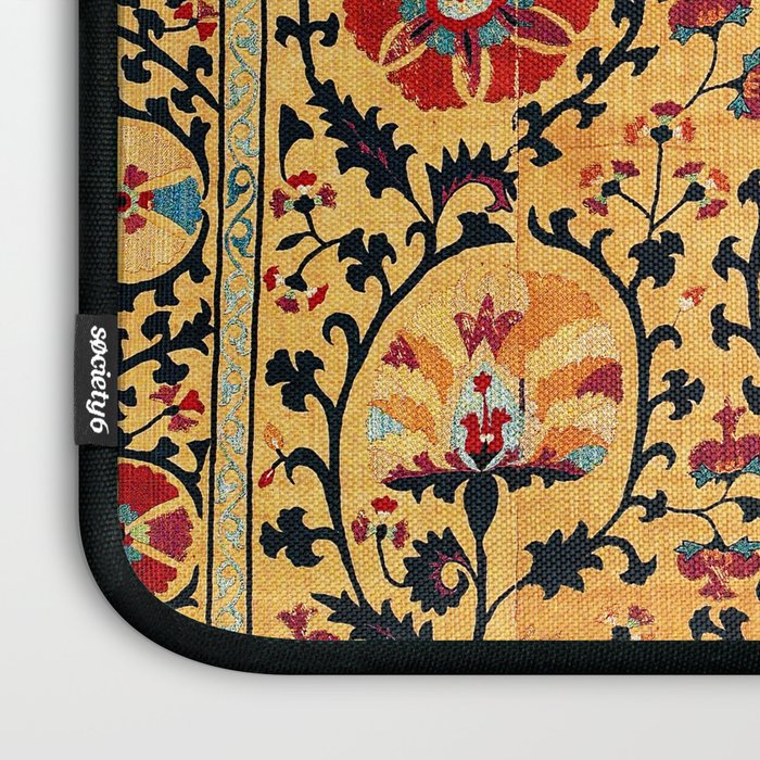 Shakhrisyabz Suzani  Antique Uzbekistan Embroidery Print Laptop Sleeve Gallery Image 3