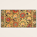 Shakhrisyabz Suzani  Antique Uzbekistan Embroidery Print Desk Mat Gallery Image 3