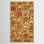 Shakhrisyabz Suzani  Antique Uzbekistan Embroidery Print Tablecloth Gallery Image 2