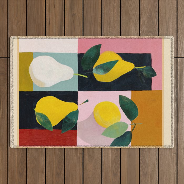 Modern Pears Still Life I Outdoor Rug Gallery Image 1
