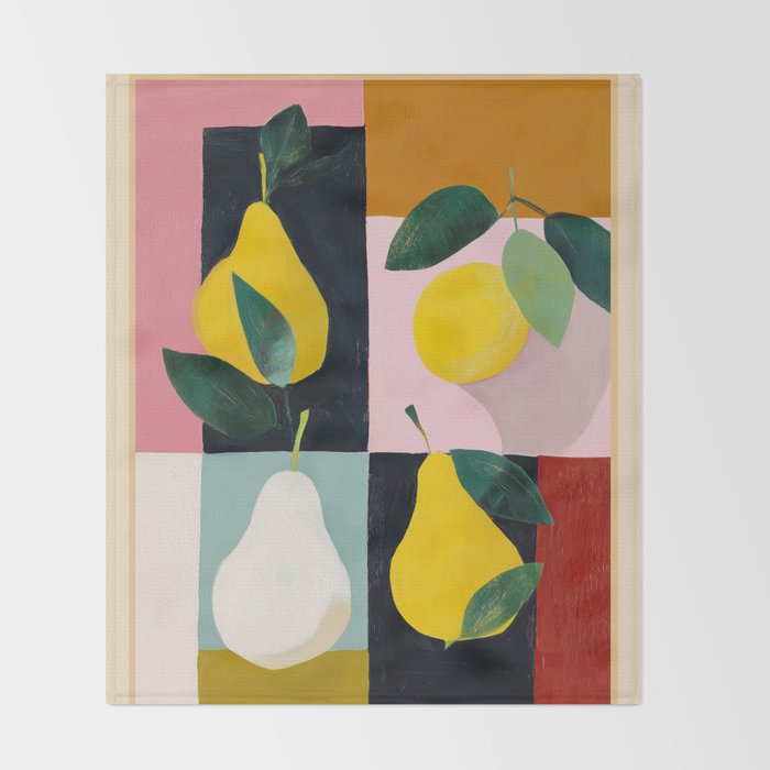 Modern Pears Still Life I Throw Blanket Gallery Image 2
