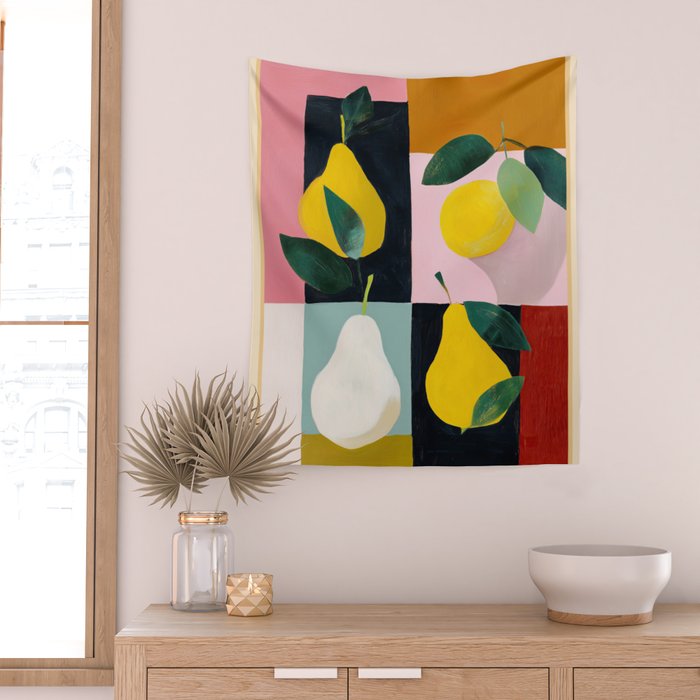 Modern Pears Still Life I Wall Tapestry Gallery Image 2